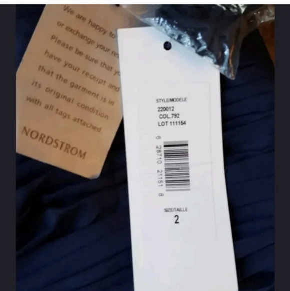 Monique Lhuillier Navy Chiffon Dress - NWT - Picture 5 of 6